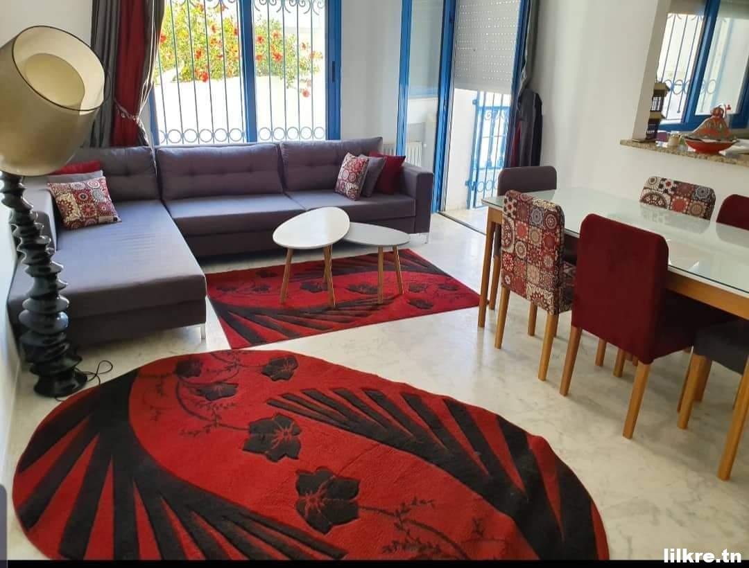 A louer un Appartement S+2 Richement Meublé à Hammamet Mrezga