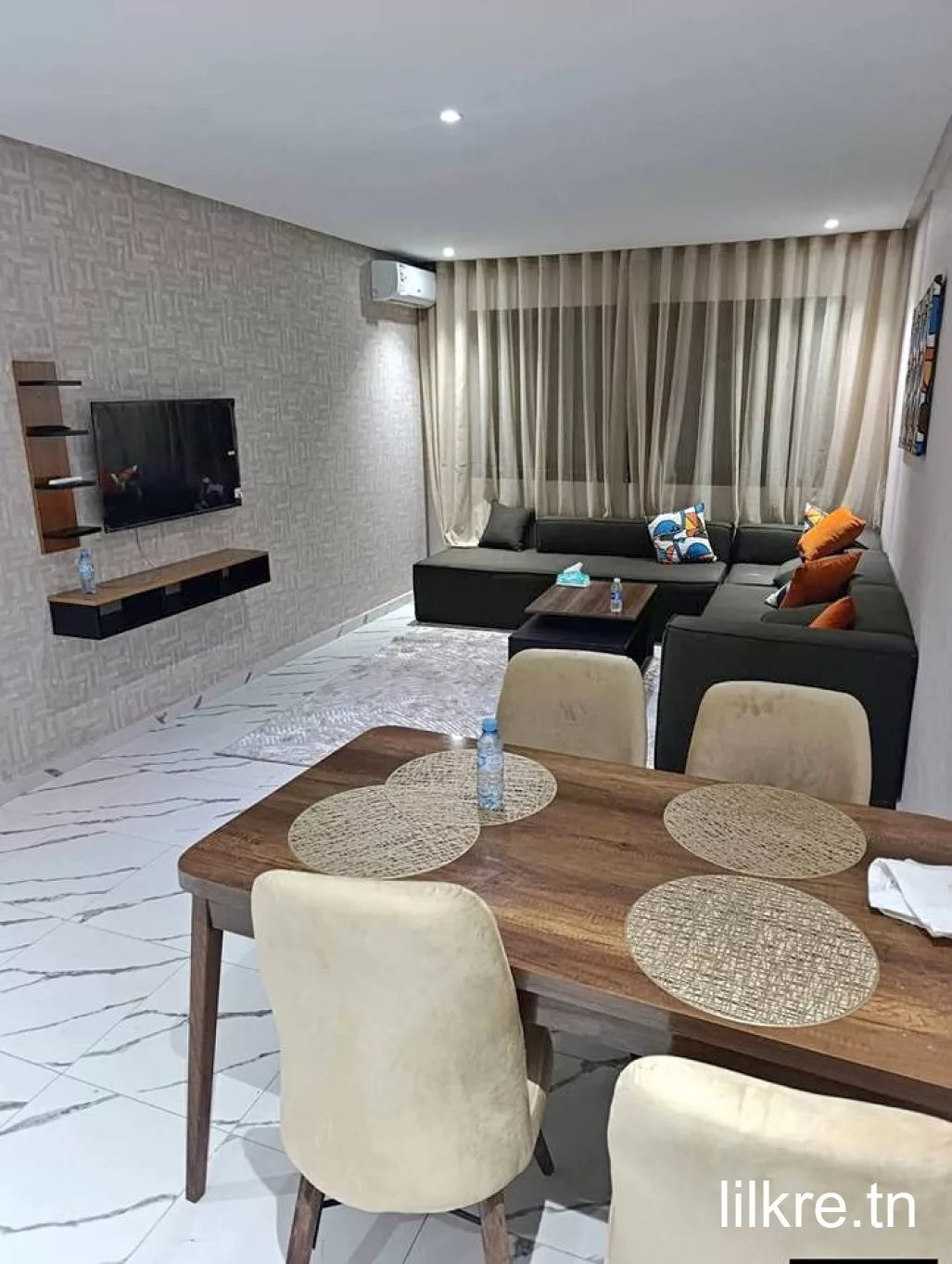 Appartement meublé à louer par nuit a l'aouina .